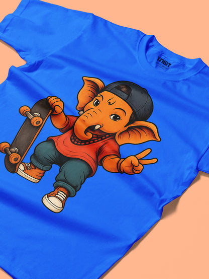 Skate-Board Ganpati T-shirt for Kids