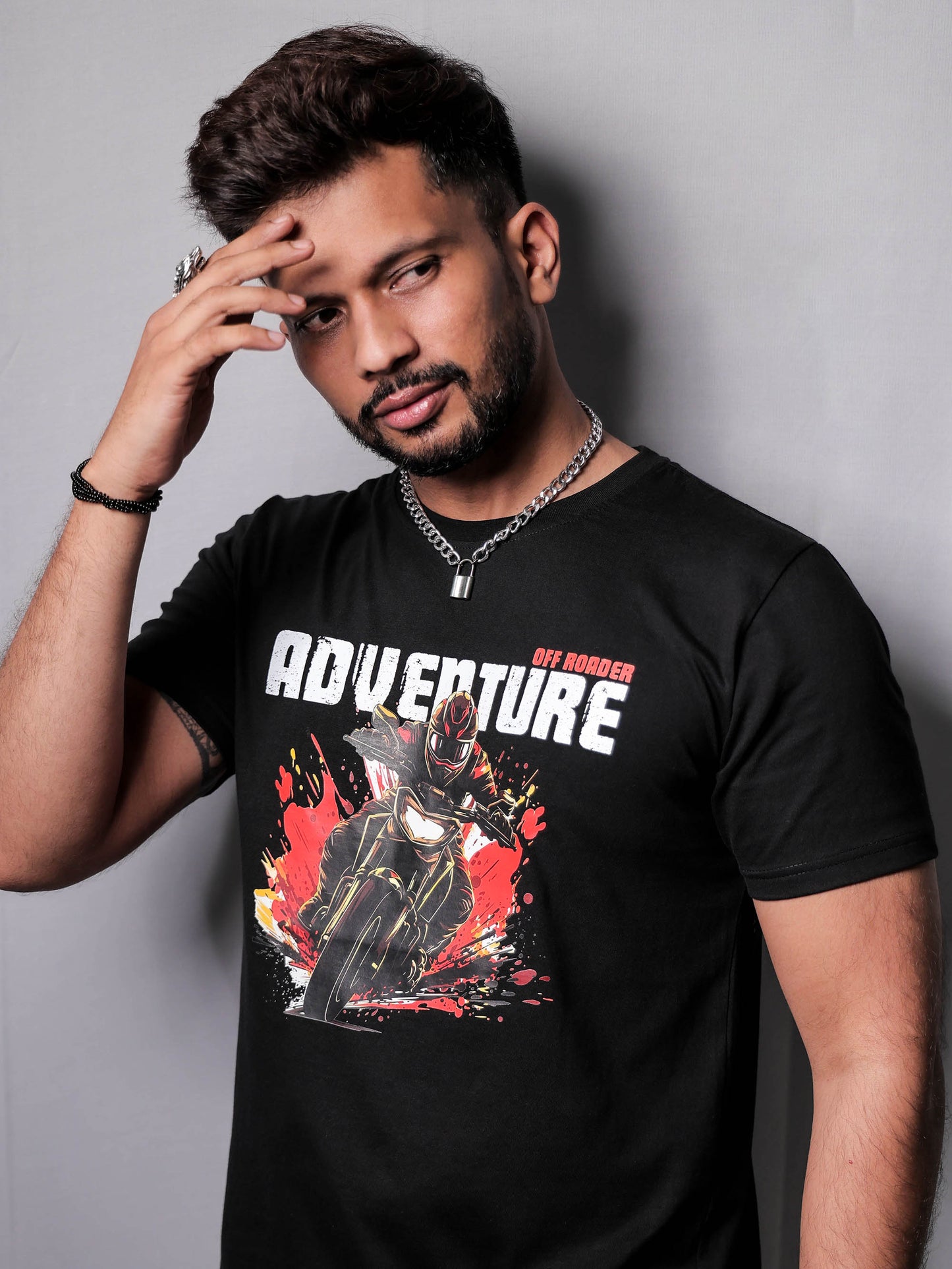 adventure printed biker tshirt