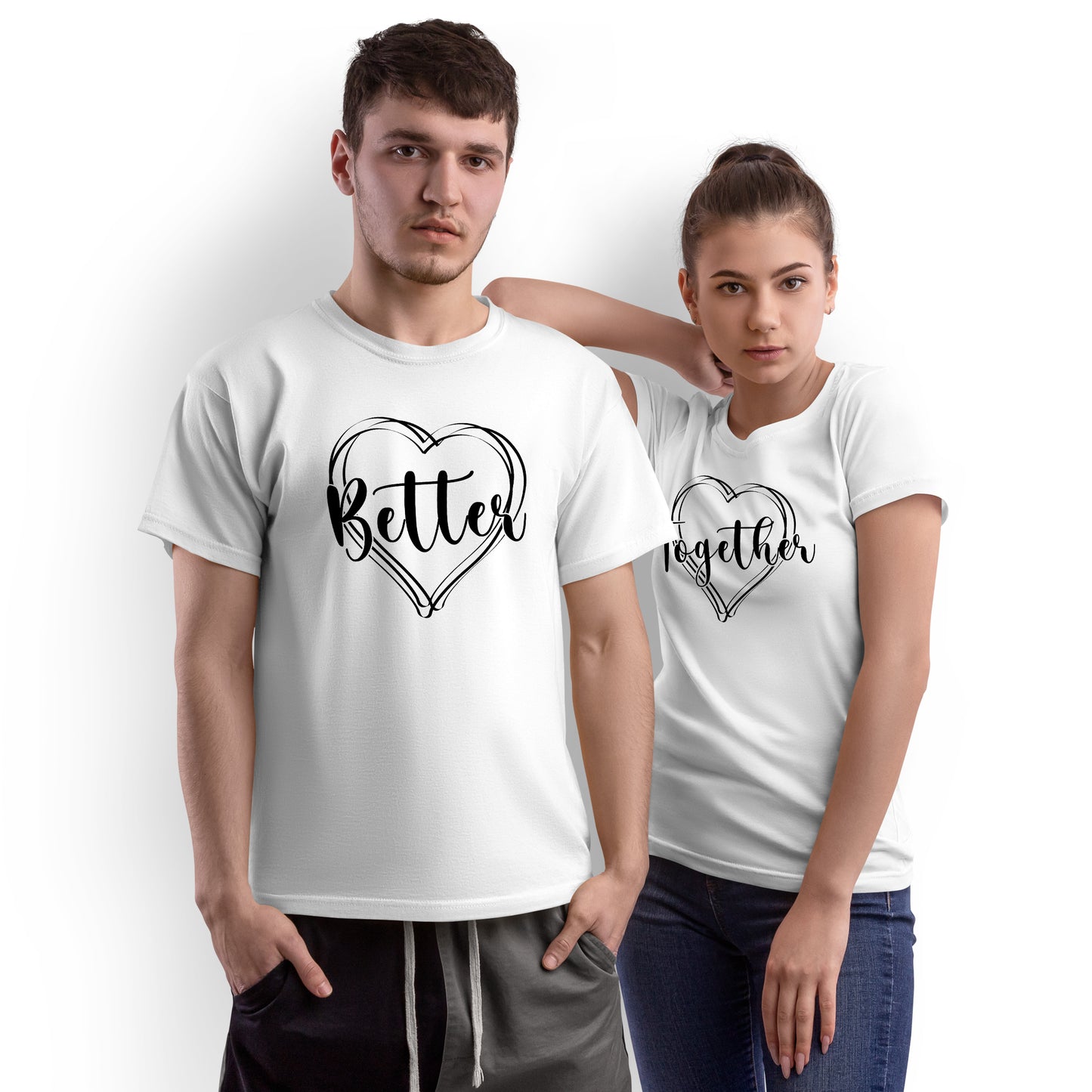 better together cotton couple tshirt