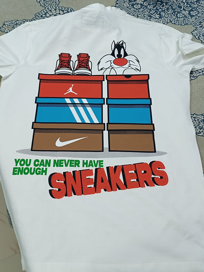 Sneaker Lover custom printed oversized tshirt having a full back print and nike jordan logo printed on front side.