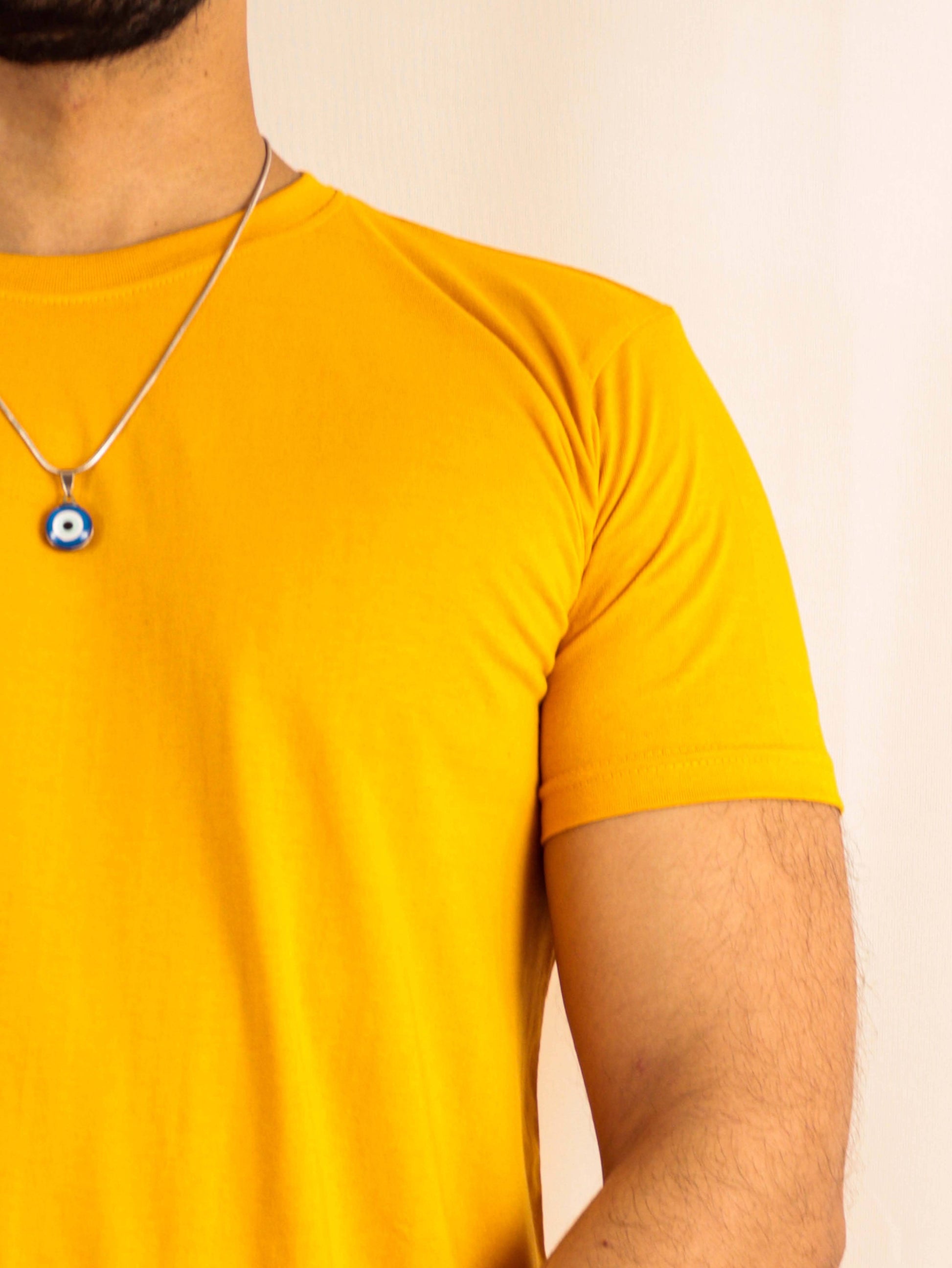 solid mustard yellow tshirt for men