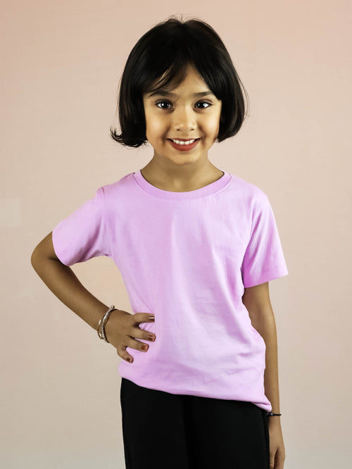 Lilac Cotton T-shirt For Baby Girl (Age: 1-6 Yrs)