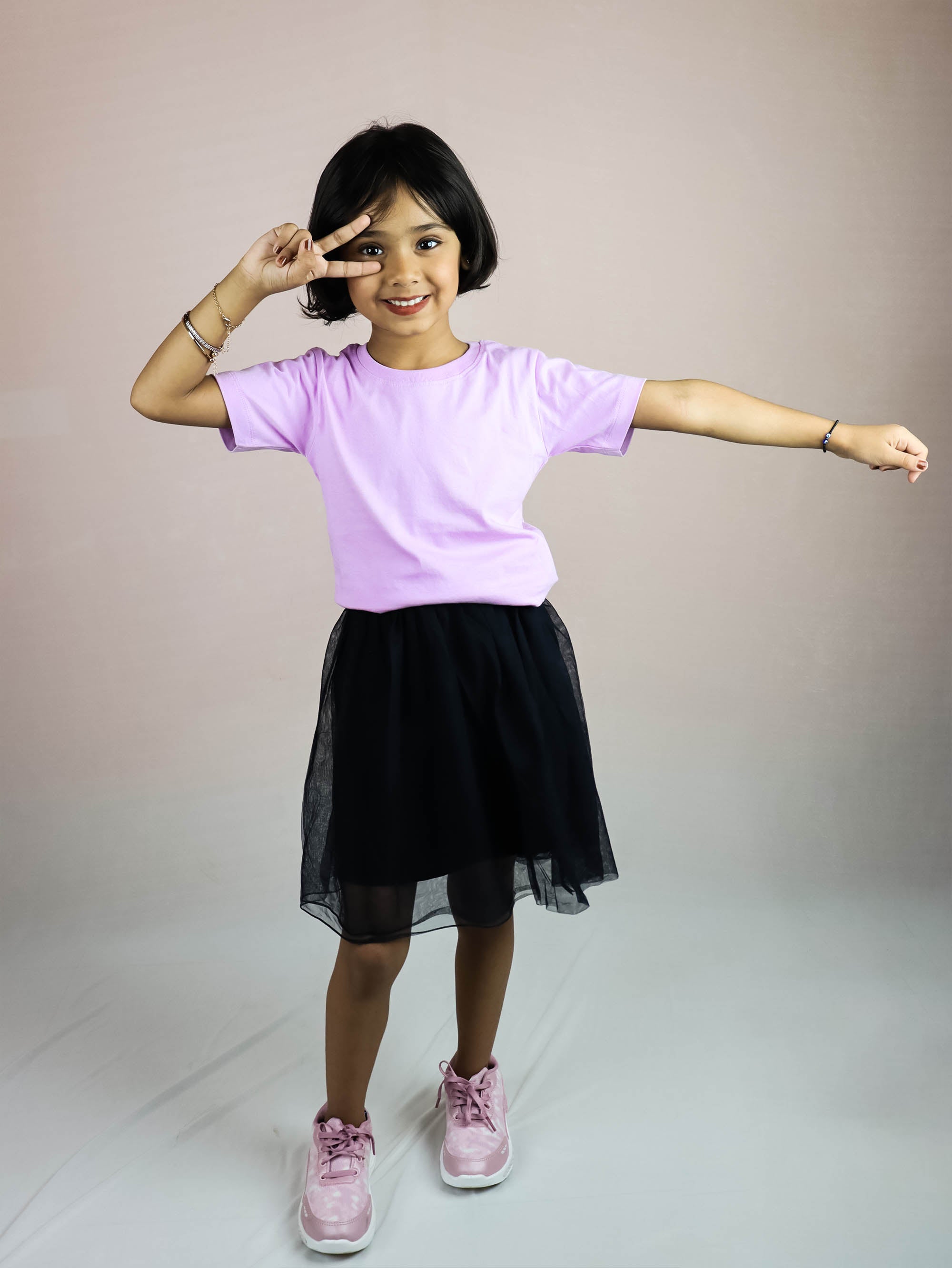 Lilac Cotton T-shirt For Baby Girl (Age: 1-6 Yrs)