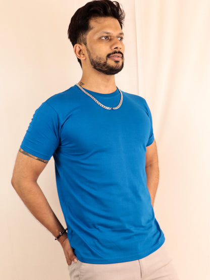 solid royal blue tshirt for men online