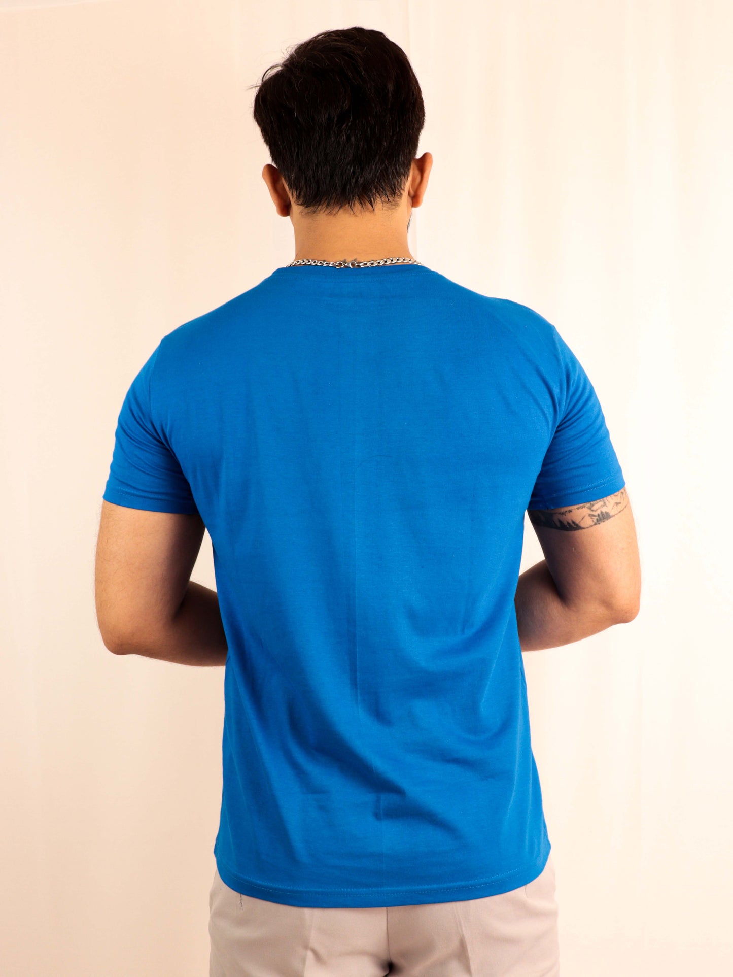 Pure cotton plain royal blue t shirt Online