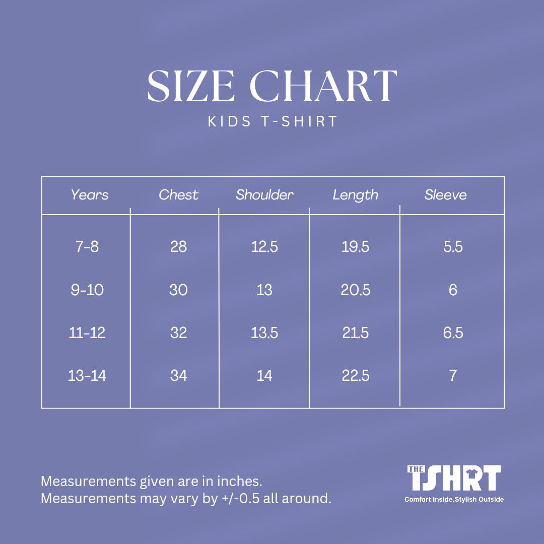 size chart in India for toddlers