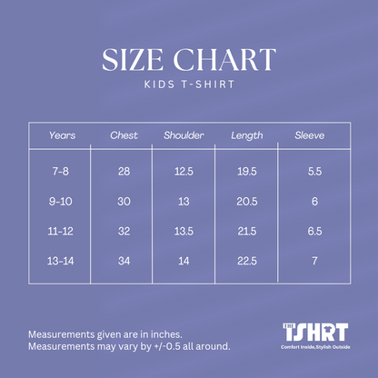 size chart in India for toddlers