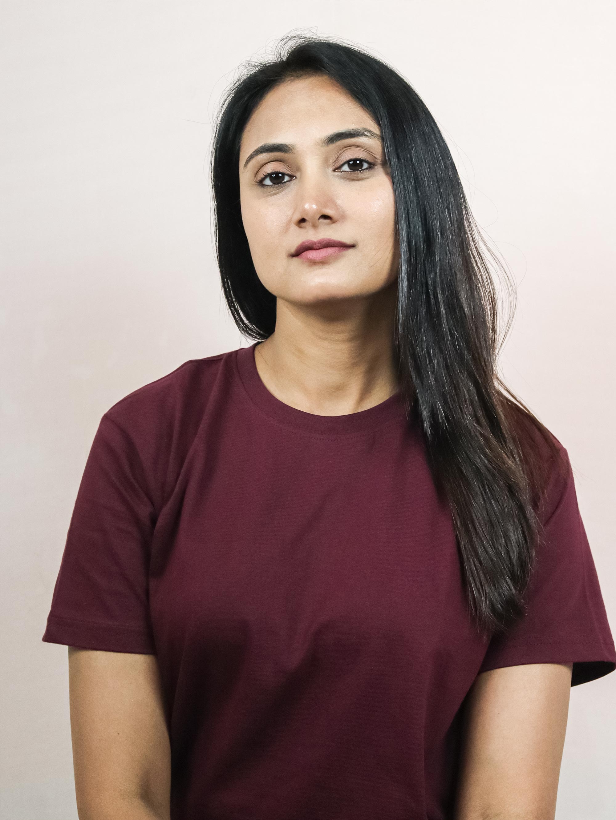 Plain Wine Color Pure Cotton T-Shirt For Women | Half Sleeves | Round Neck