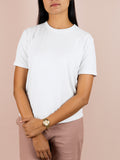Plain White Pure Cotton T-Shirt For Women | Half Sleeves | Round Neck
