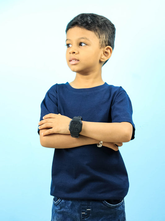 kids plain navy blue tshirt