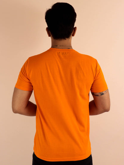 pure cotton solid orange t shirt for men