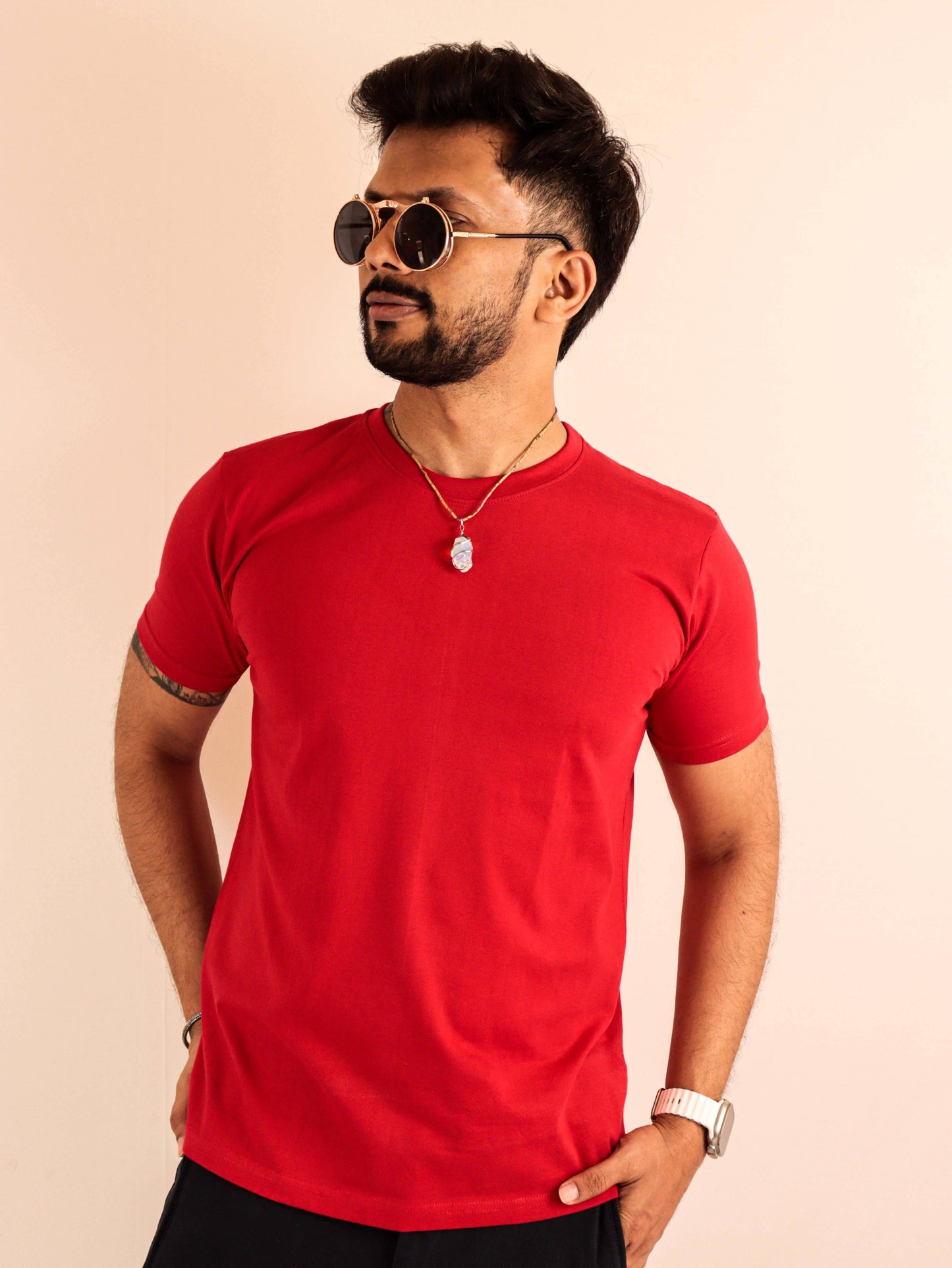 plain cotton tshirt red hot for summer collection