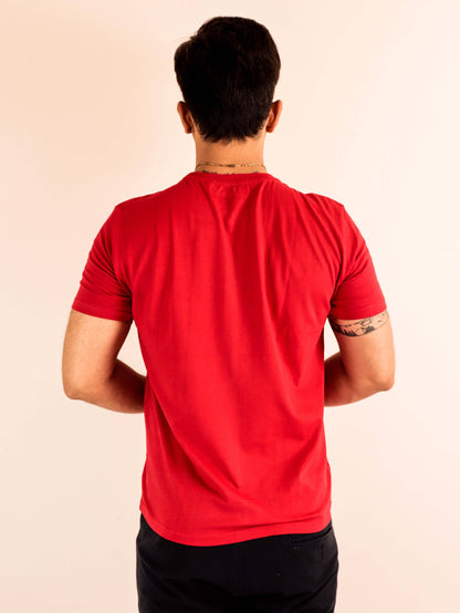 buy solid cotton red t shirt online for men