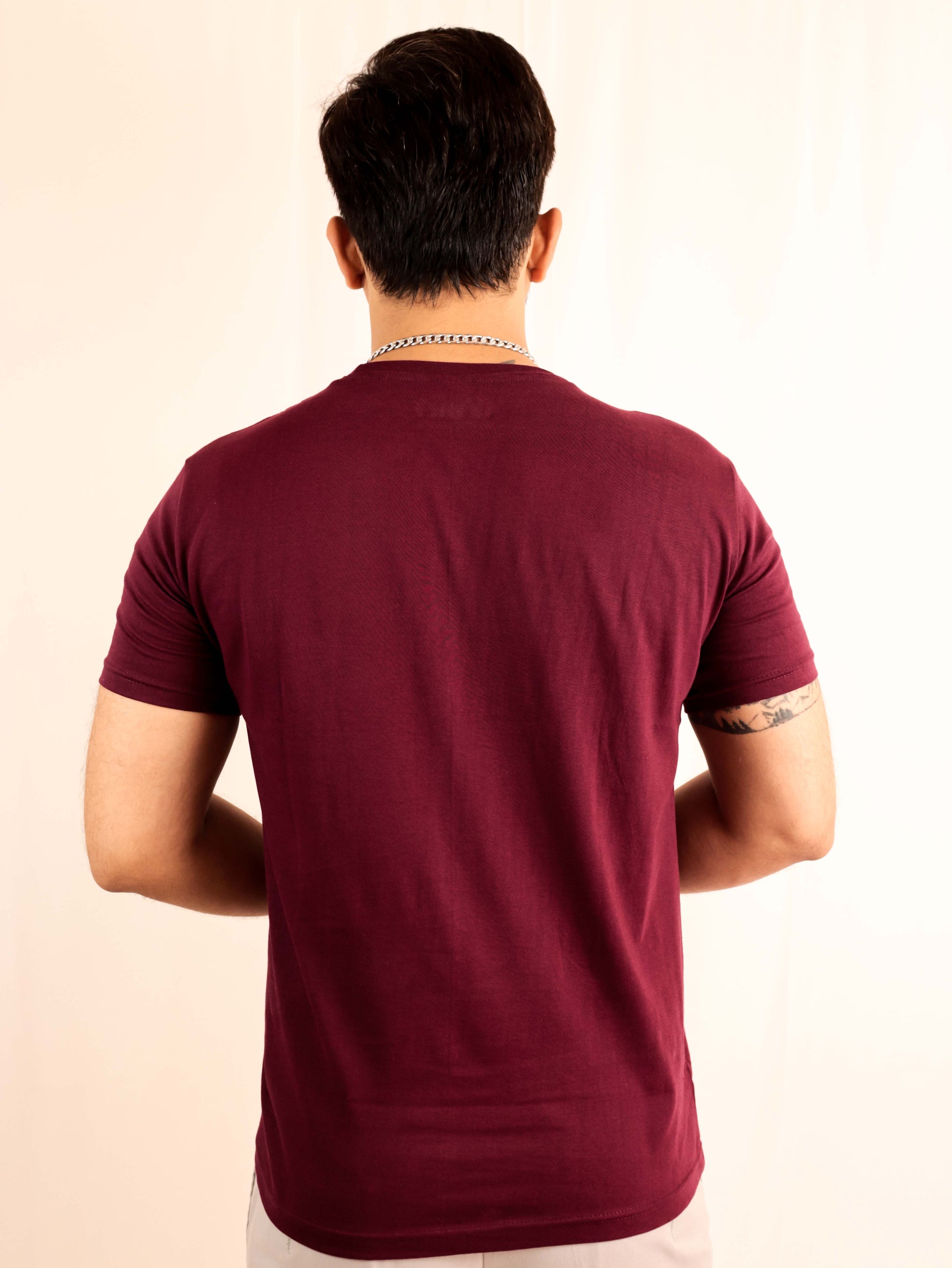 red wine color t shirt for men 180 GSM